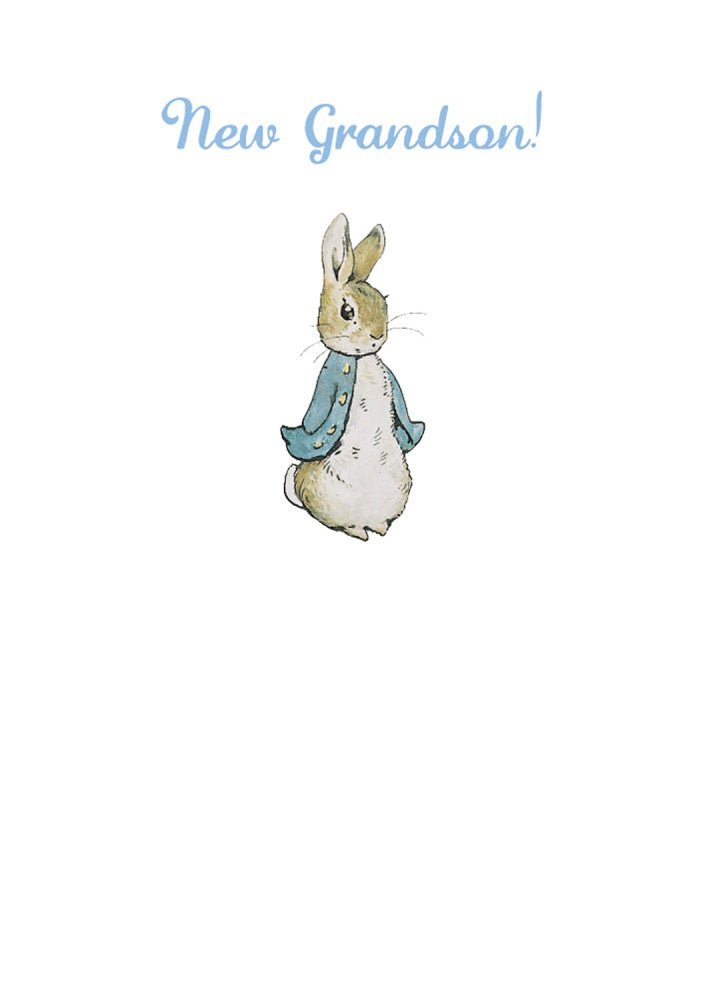 Greeting Card: Beatrix Potter - Peter Rabbit, New Grandson! - Tales for Tadpoles