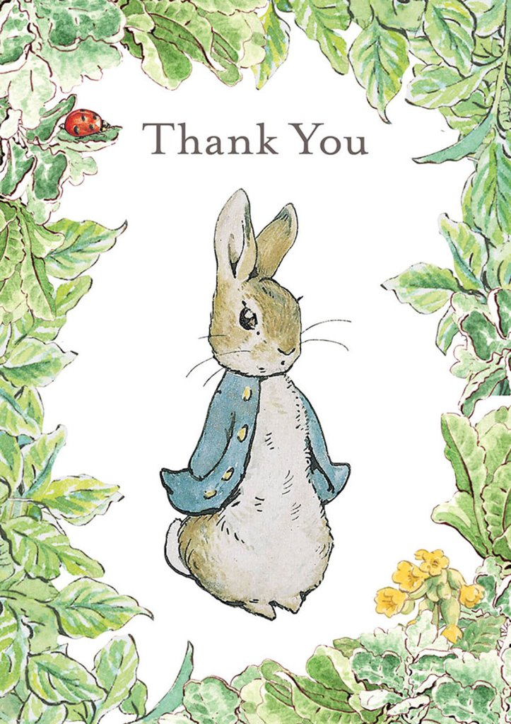 Greeting Card: Beatrix Potter - Peter Rabbit, Thank You - Tales for Tadpoles
