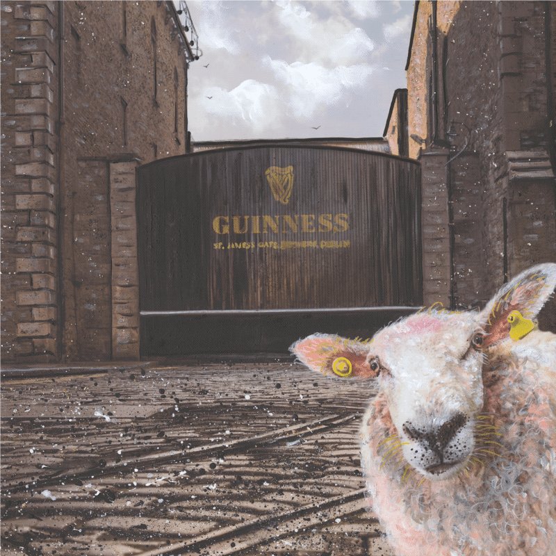 Greeting Card: Kelly Hood - Ewe selfie at St. James’ Gate, Co. Dublin (Square) - Tales for Tadpoles