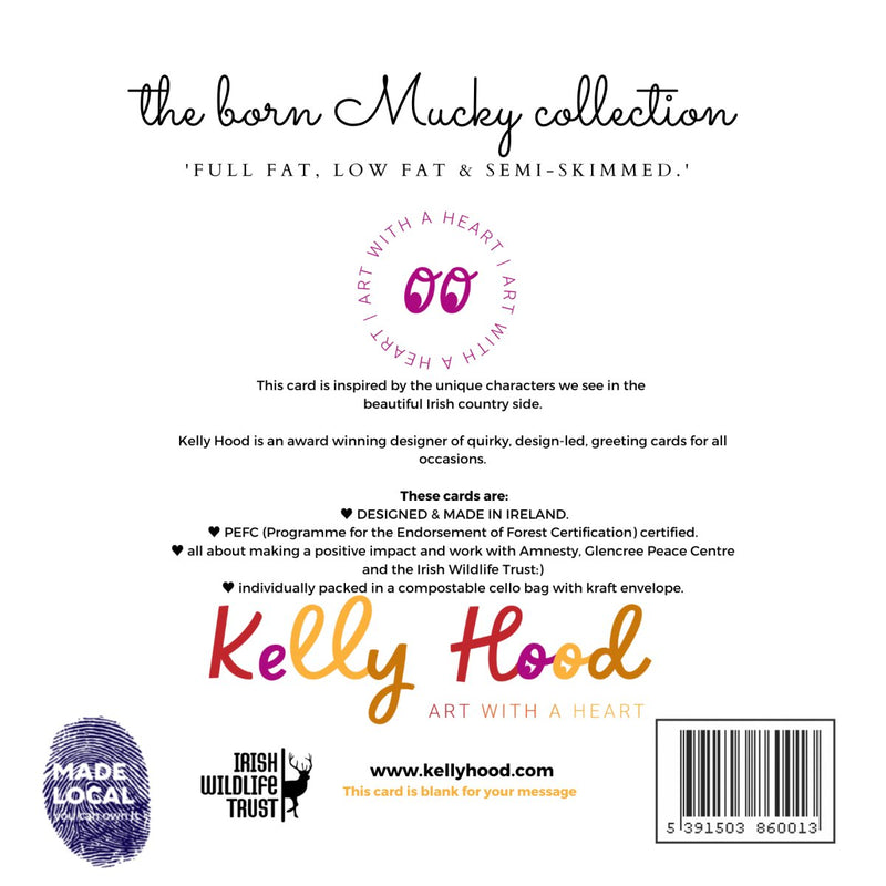 Greeting Card: Kelly Hood - Full Fat, Low Fat & Semi - Skimmed (Square) - Tales for Tadpoles