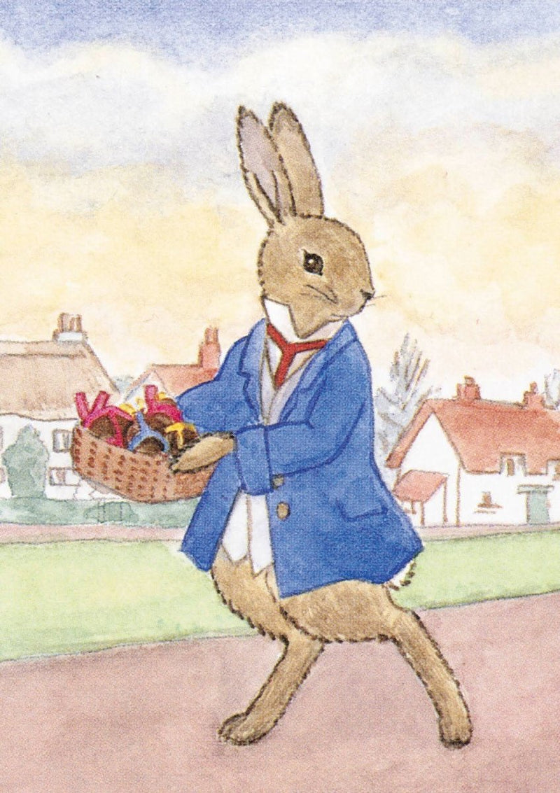 Greeting Card: Little Grey Rabbit - Hare with Basket - Tales for Tadpoles