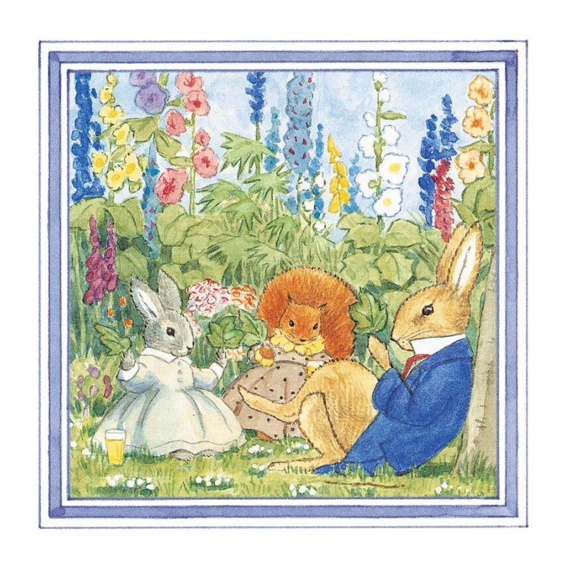 Greeting Card: Little Grey Rabbit - (Square) Flower Garden - Tales for Tadpoles