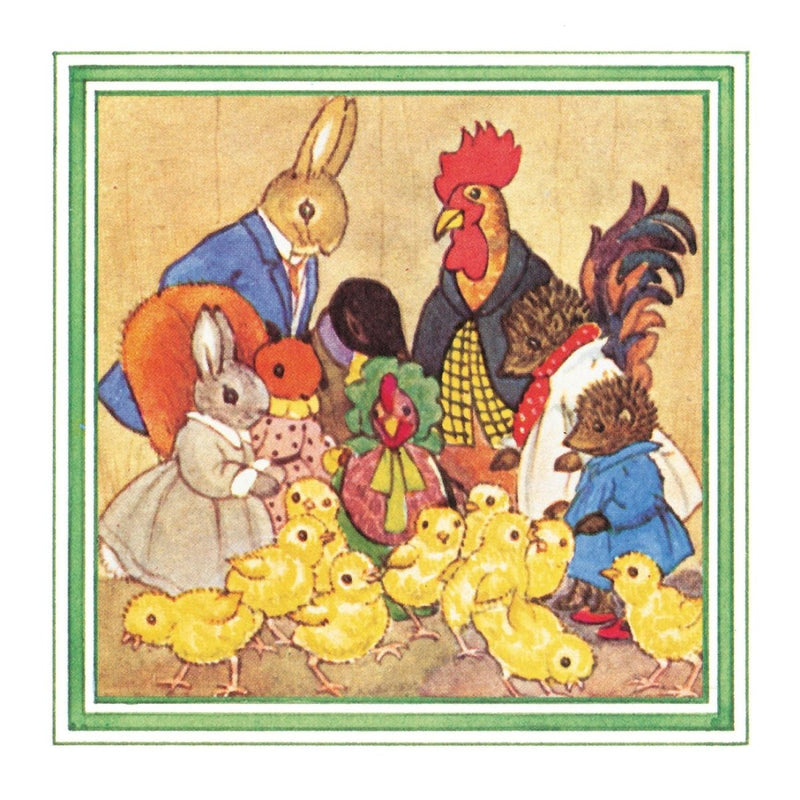 Greeting Card: Little Grey Rabbit - (Square) Group with Chicks - Tales for Tadpoles