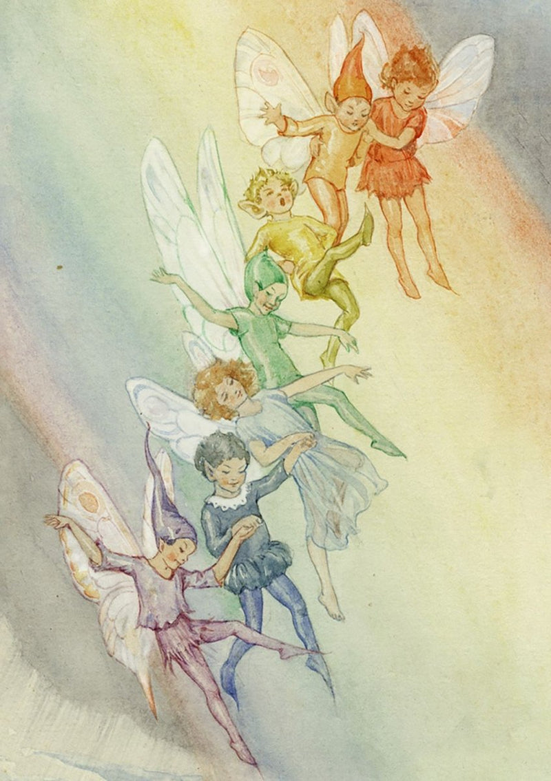 Greeting Card: Margaret Tarrant - Fairy Land with Rainbow - Tales for Tadpoles