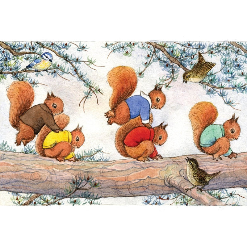 Greeting Card: Margaret Tempest - Squirrel Leapfrog - Tales for Tadpoles