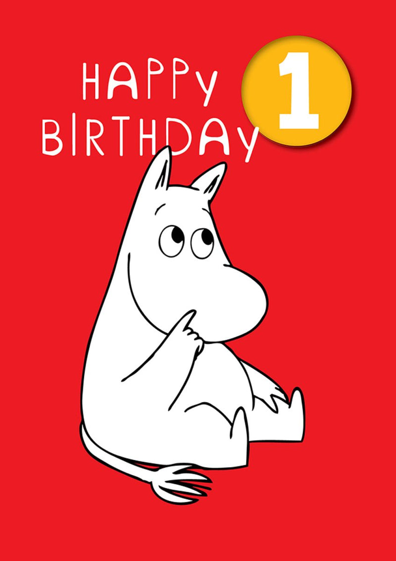 Greeting Card: Moomin - Happy Birthday Age 1 Badge - Tales for Tadpoles