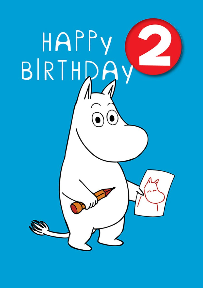 Greeting Card: Moomin - Happy Birthday Age 2 Badge - Tales for Tadpoles