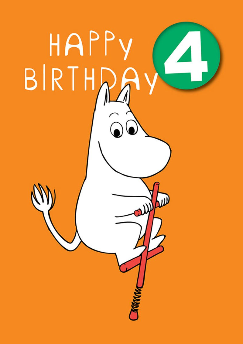 Greeting Card: Moomin - Happy Birthday Age 4 Badge - Tales for Tadpoles