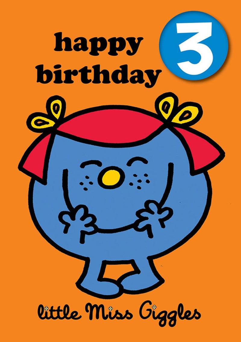 Greeting Card: Mr. Men and Little Miss - Little Miss Giggles Age 3 Badge - Tales for Tadpoles