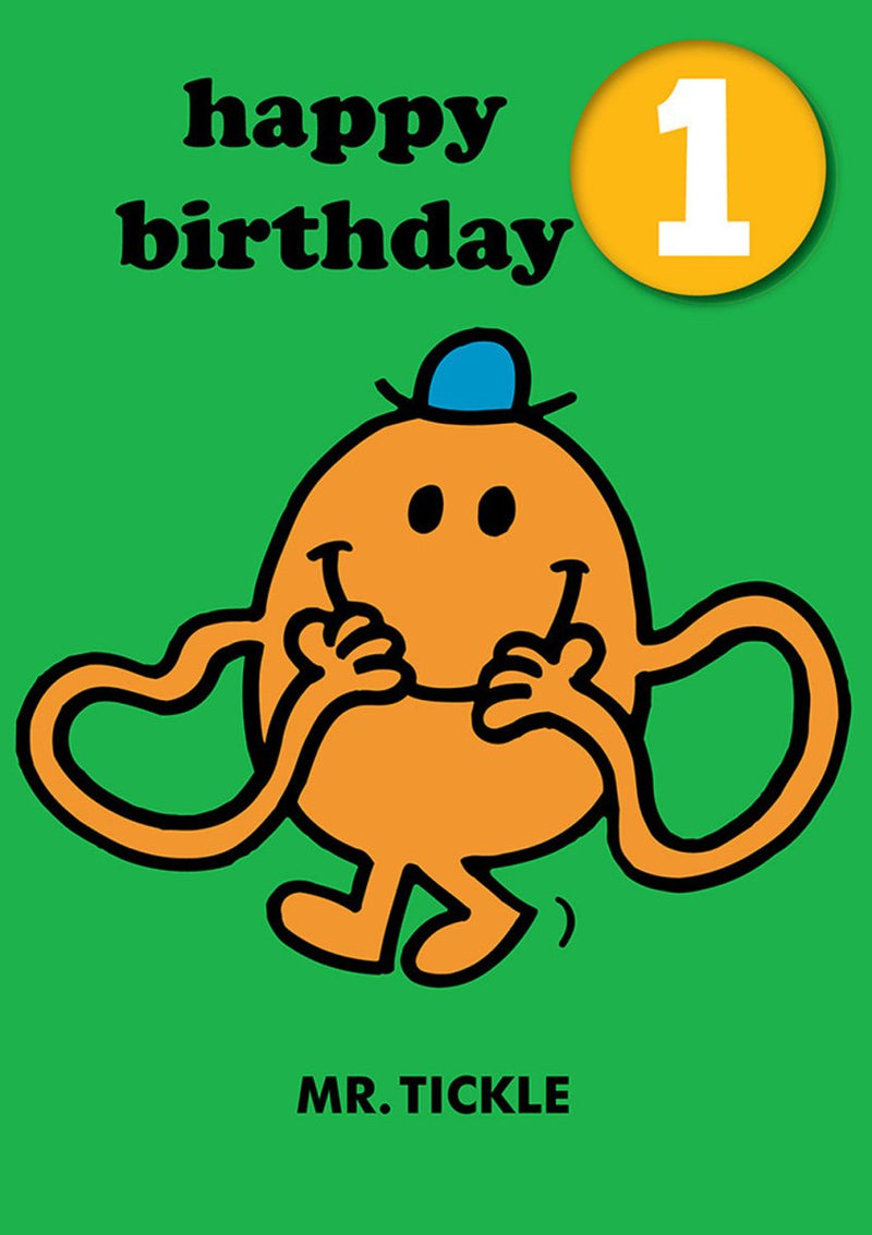 Greeting Card: Mr. Men and Little Miss - Mr. Tickle Age 1 Badge - Tales for Tadpoles