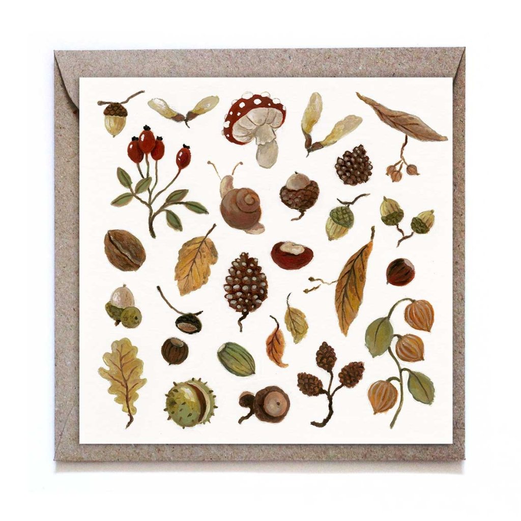 Greeting Card: Studiosatsch, Autumn Foraging - Tales for Tadpoles