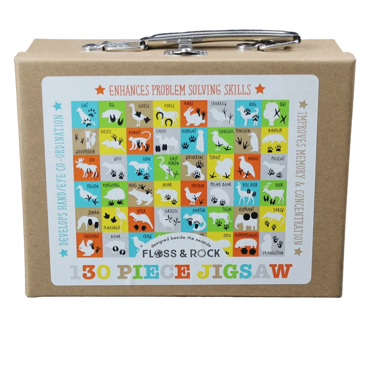 Jigsaw: Floss and Rock - 130 Piece Animal Jigsaw in Suitcase - Tales for Tadpoles