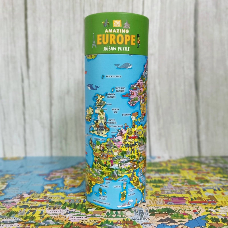 Jigsaw in a Tube: Amazing Europe, 250 pieces - Tales for Tadpoles