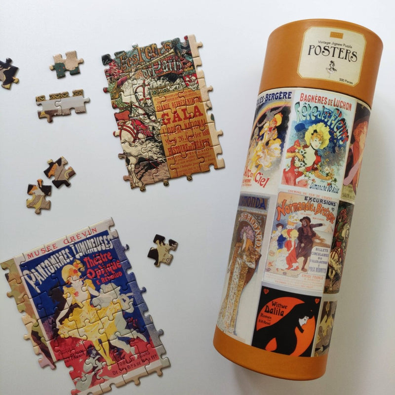 Jigsaw in a Tube: Vintage French Posters, 500 piece - Tales for Tadpoles