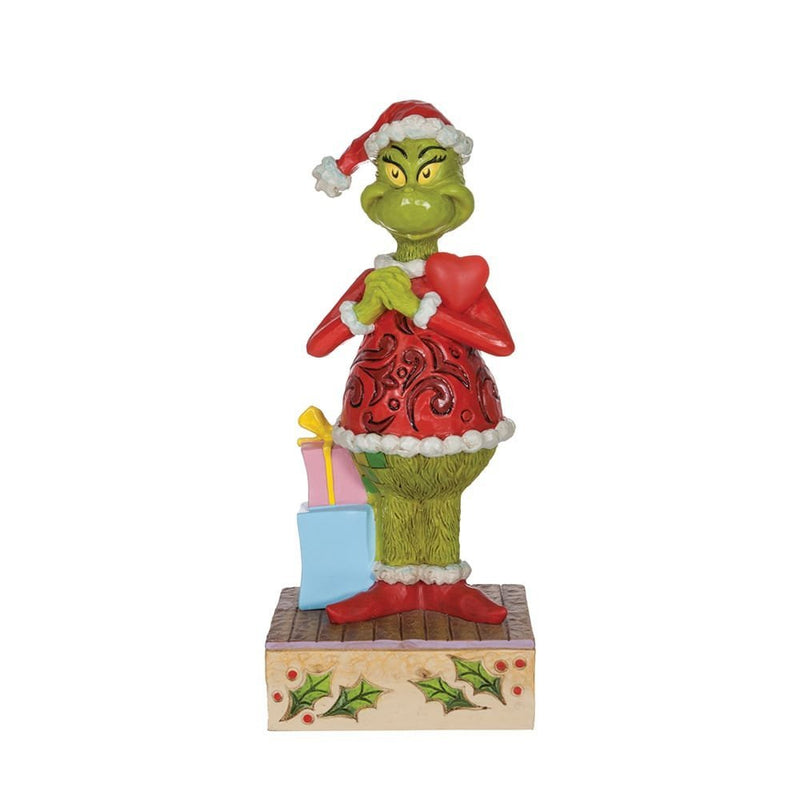 Jim Shore: Happy Grinch with Blinking Heart Figurine - Tales for Tadpoles