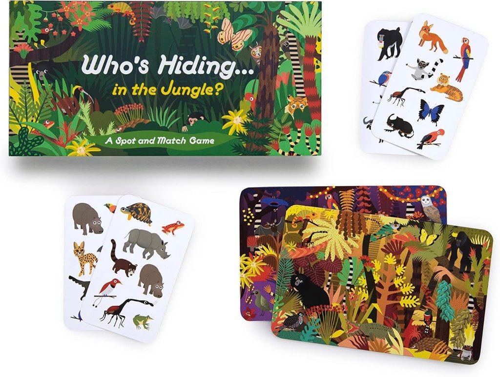 Laurence King: A Spot and Match Game - Who's Hiding in the Jungle? illustrated by Caroline Selmes - Tales for Tadpoles