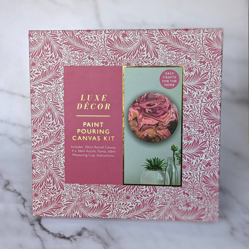 Luxe Decor Craft Kit: Paint Pouring Round Canvas - Tales for Tadpoles