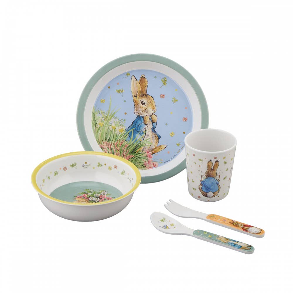 Melamine Eating Set: Peter Rabbit, Green - Tales for Tadpoles