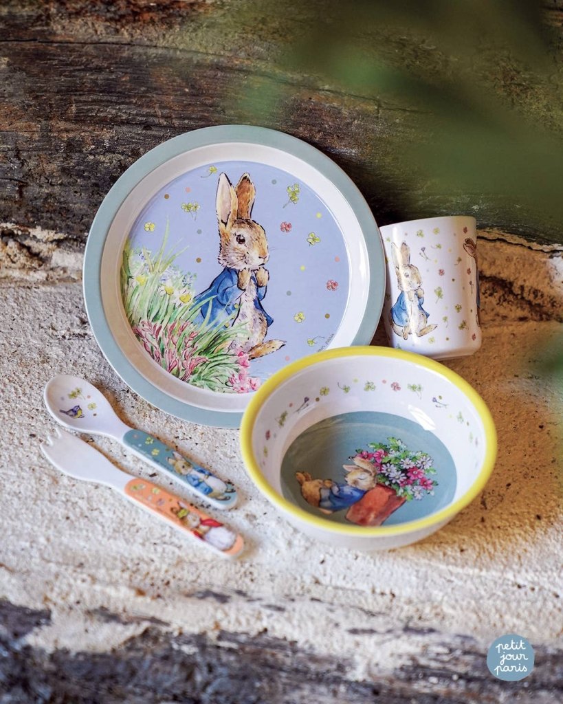 Melamine Eating Set: Peter Rabbit, Green - Tales for Tadpoles