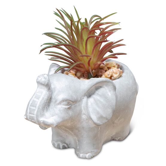 Mini Cement Effect Planter: Elephant with Succulent - Tales for Tadpoles