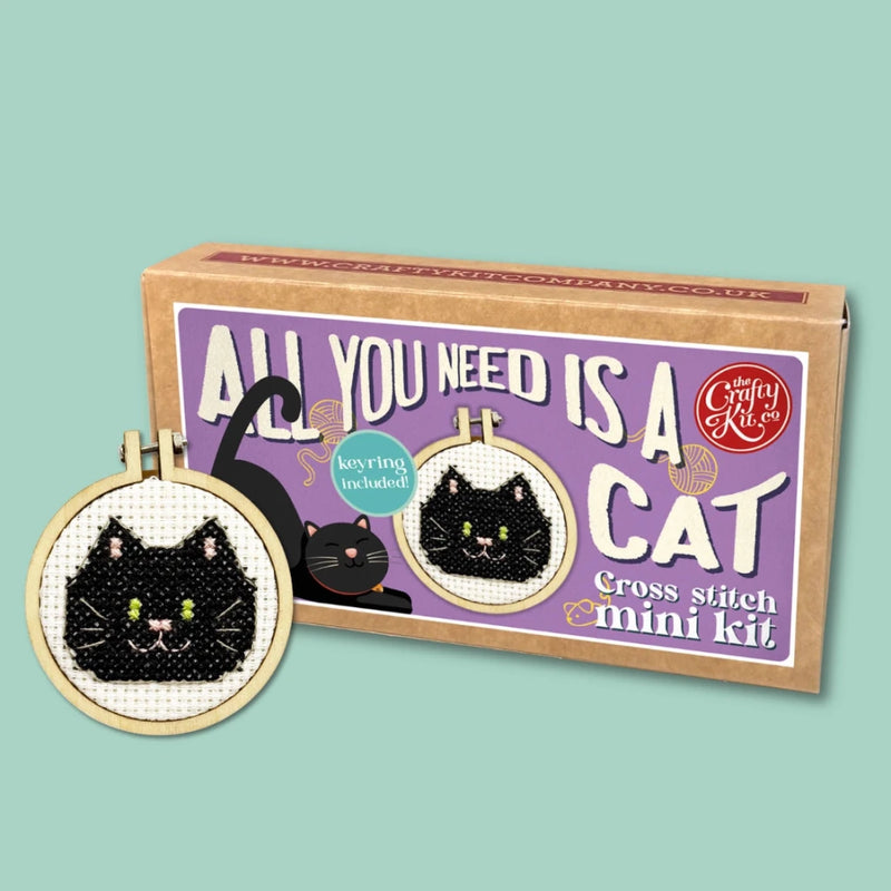 Mini Cross Stitch Kit: All You Need Is A Cat - Tales for Tadpoles