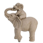 Sandstone Effect Figurine: Elephant and Calf
