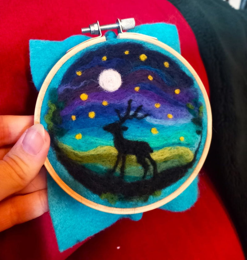 Needle Felting Workshop with Jenni Kilgallon: 14th December 10.30am - Flat Felting - Northern Lights Silhouette - Tales for Tadpoles