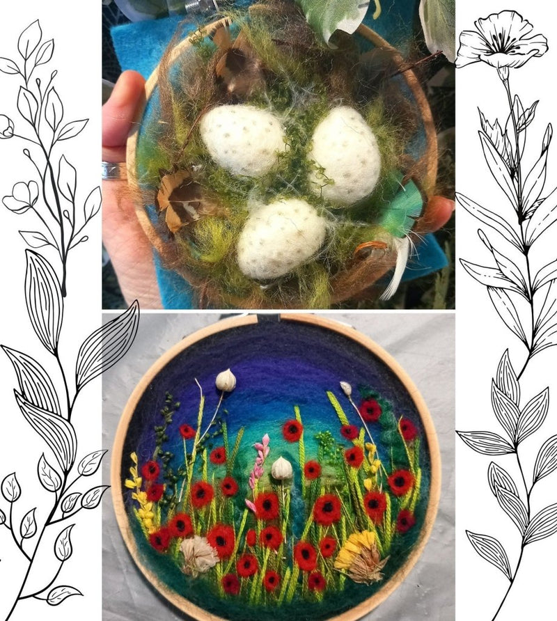 Needle Felting Workshop with Jenni Kilgallon: 23rd Aug 10.30am - Nest or Wildflowers - Tales for Tadpoles