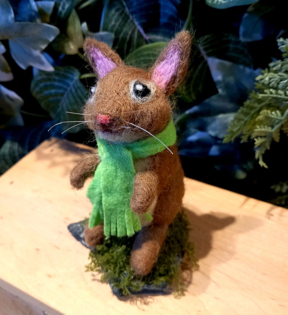 Needle Felting Workshop with Jenni Kilgallon: 29th Jan 5pm - 3D Rabbit with Scarf - Tales for Tadpoles