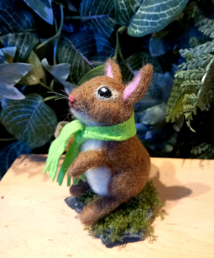 Needle Felting Workshop with Jenni Kilgallon: 29th Jan 5pm - 3D Rabbit with Scarf - Tales for Tadpoles