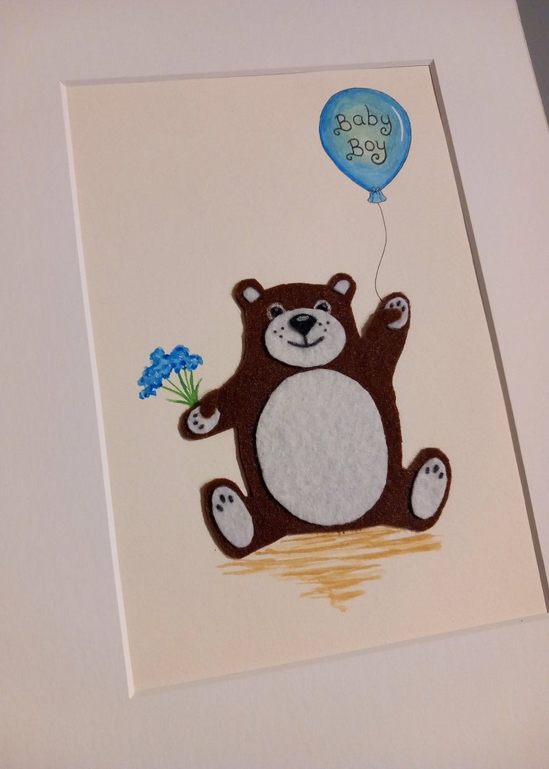 Original Artwork: Jenni Kilgallon - New Baby Bear - Baby Boy (A4 unframed) - Tales for Tadpoles