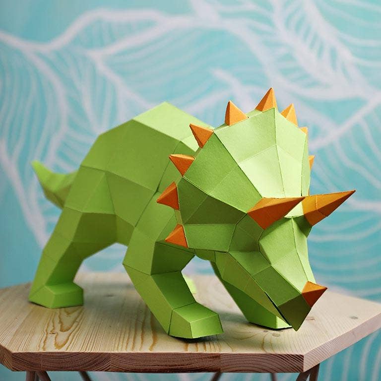 PaperCraft Origami: Triceratops 3D - Tales for Tadpoles