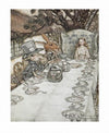 Print: Arthur Rackham - Alice in Wonderland, Mad Hatter's Tea Party - Tales for Tadpoles