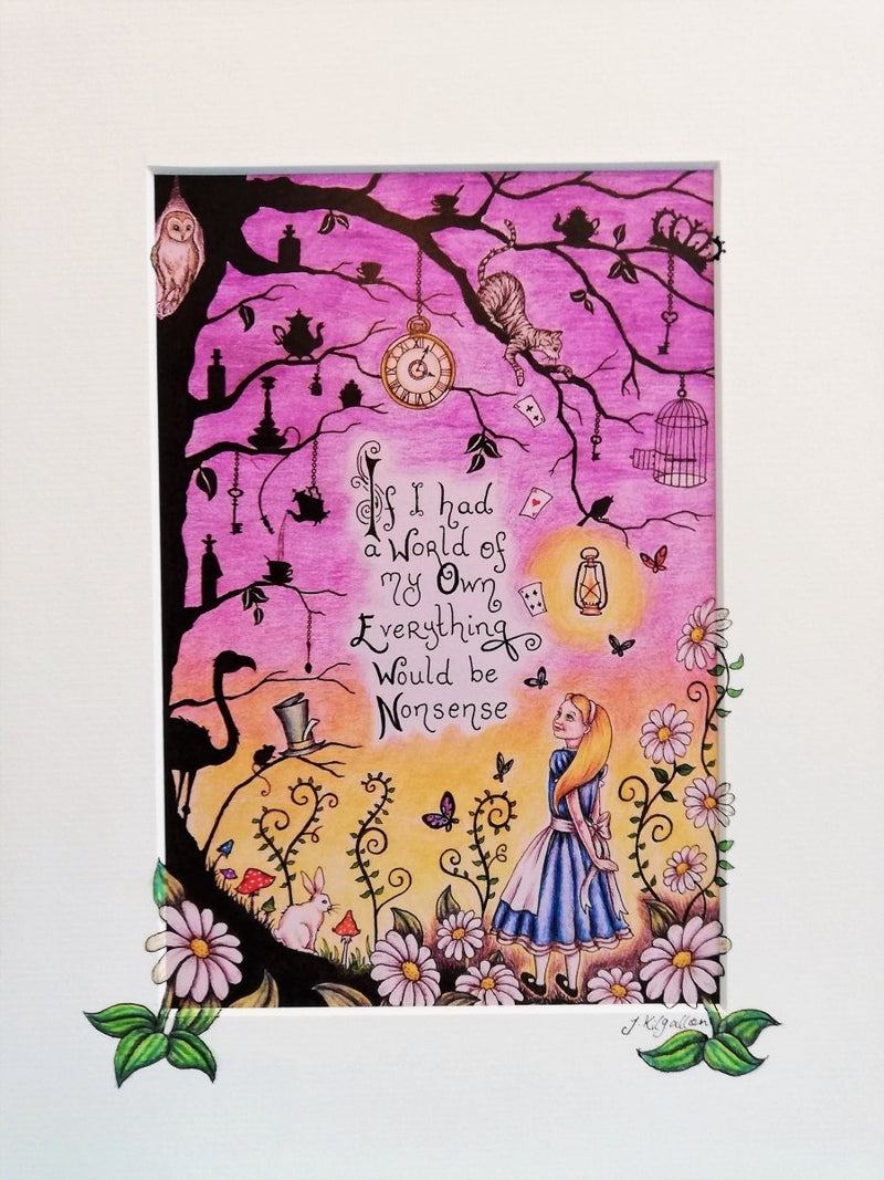 Print: Jenni Kilgallon - Alice in Wonderland, A World of Nonsense. - Tales for Tadpoles