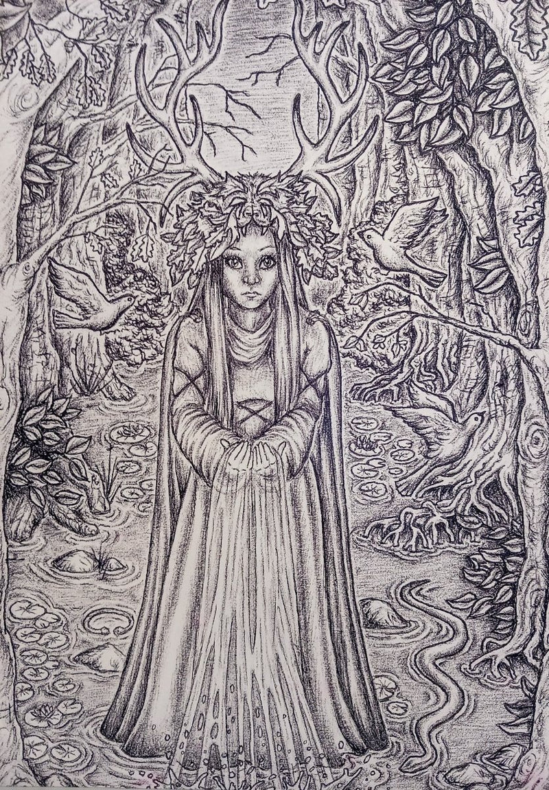 Print: Jenni Kilgallon - Cernunnos (A4 unmounted) - Tales for Tadpoles