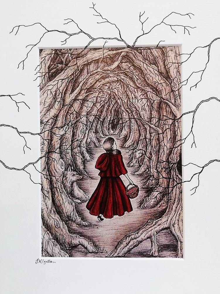 Print: Jenni Kilgallon - Little Red Riding Hood, Lost in the Woods - Tales for Tadpoles