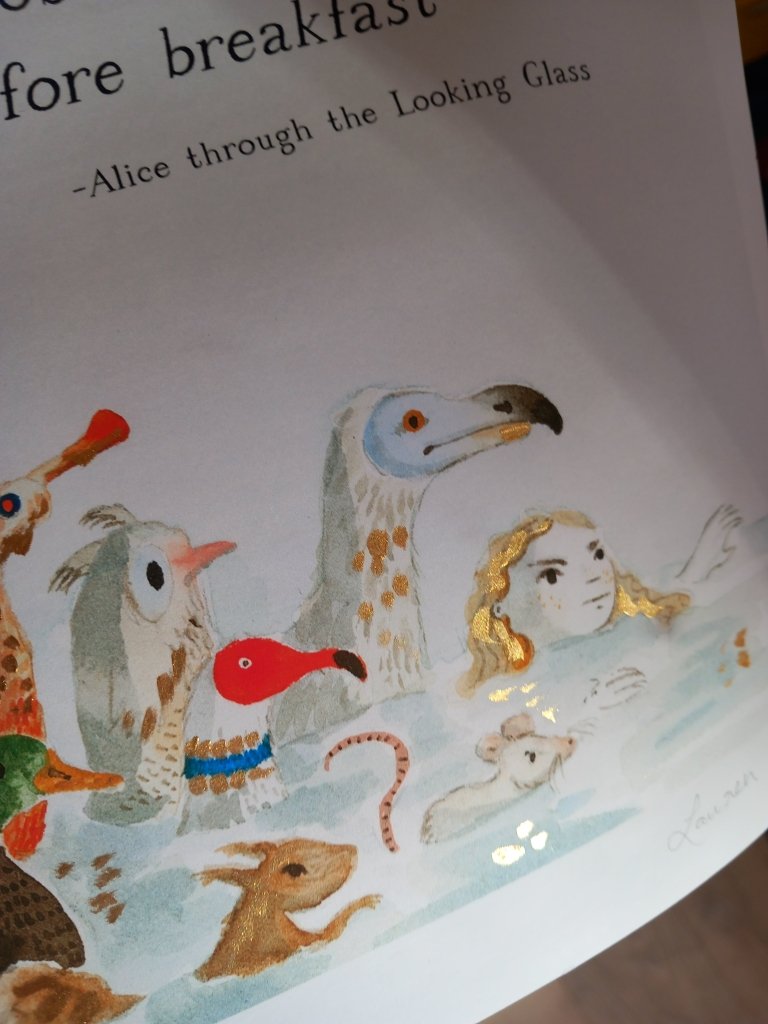 Print: Lauren O'Hara - Alice in Wonderland “Six Impossible Things Before Breakfast” - Tales for Tadpoles