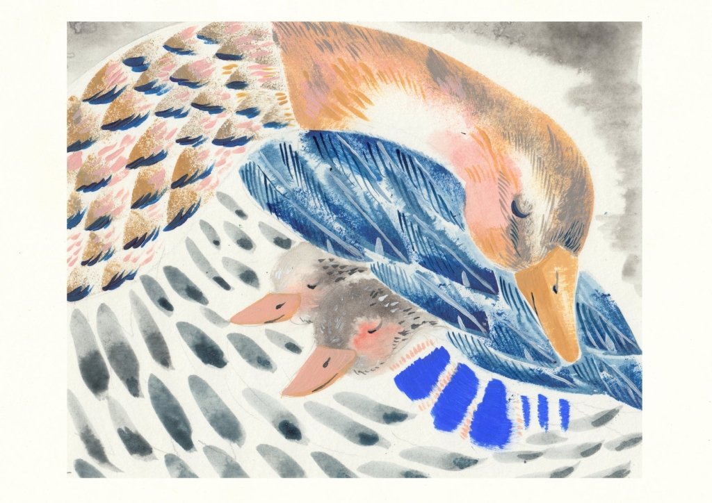 Print: Lauren O'Hara - Mama and Baby Ducks - Tales for Tadpoles