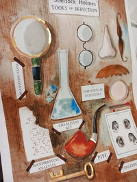 Print: Lauren O'Hara - Sherlock Holmes' "Tools of Deduction" - Tales for Tadpoles
