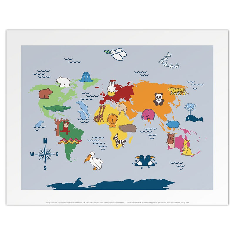 Print: Miffy, Map with Animals - Tales for Tadpoles