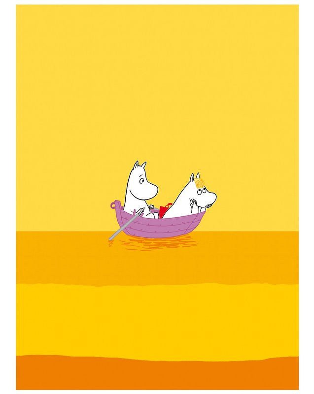 Print: Moomins - Moomintroll and Snorkmaiden on a boat - Tales for Tadpoles