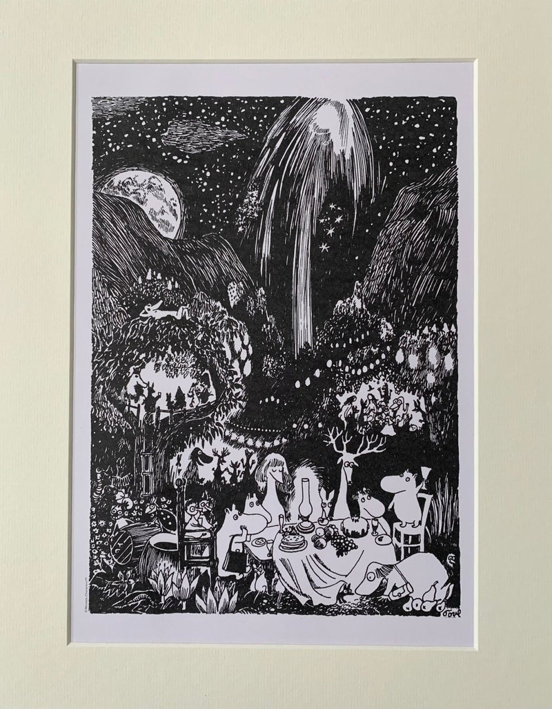 Print: Moomins - Party (Black and White) - Tales for Tadpoles