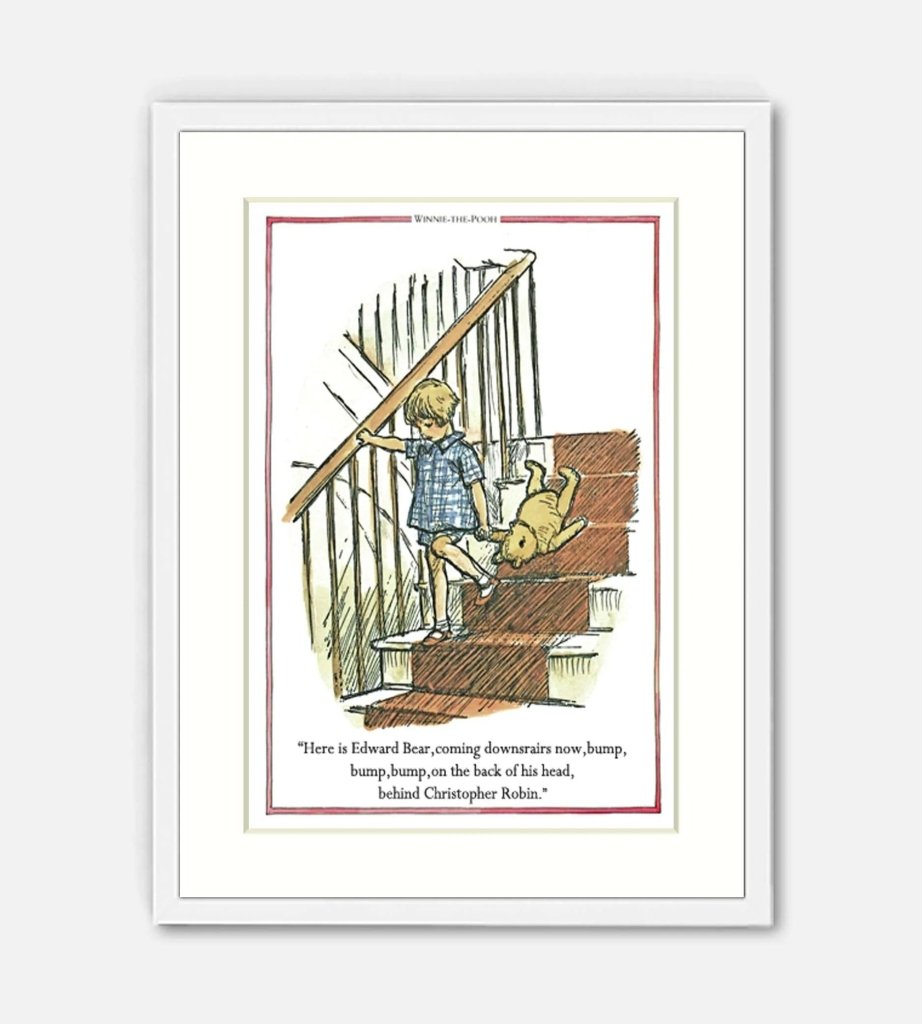Print: Winnie the Pooh, Coming Downstairs (Edward Bear quote) - Tales for Tadpoles