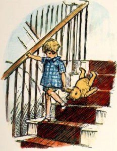 Print: Winnie the Pooh, Coming Downstairs - Tales for Tadpoles