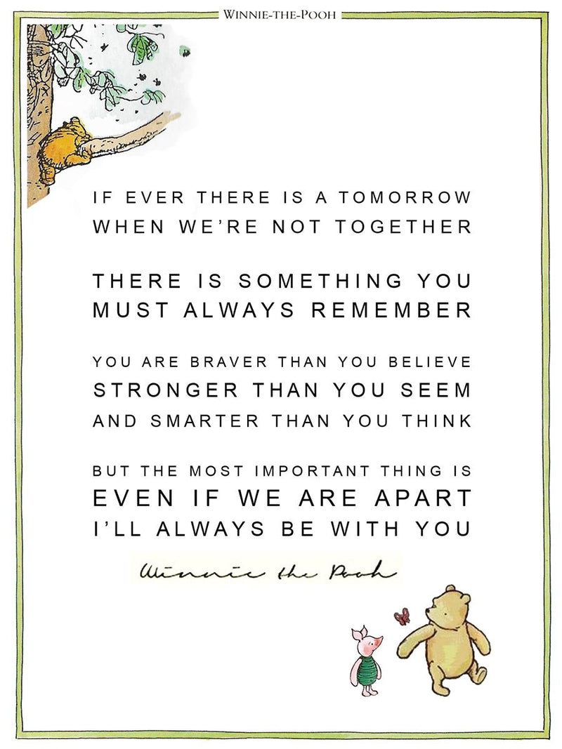 Print: Winnie the Pooh, If Ever There is a Tomorrow - Tales for Tadpoles