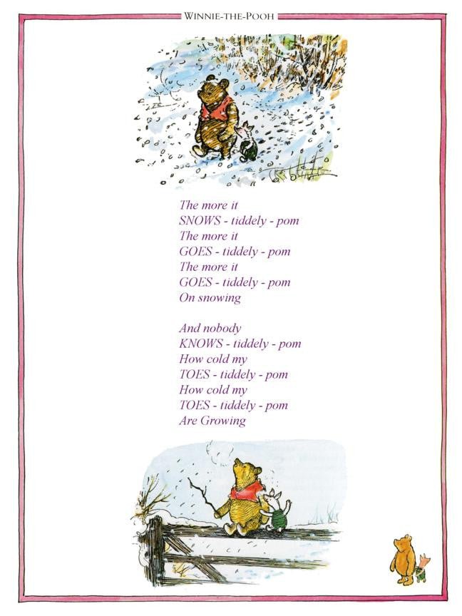 Print: Winnie the Pooh, The More it SNOWS - Tales for Tadpoles