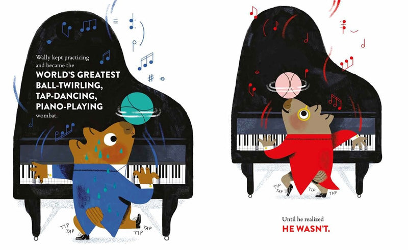 Ratha Tep: Wally the World's Greatest Piano - Playing Wombat, illustrated by Camilla Pintonato - Tales for Tadpoles