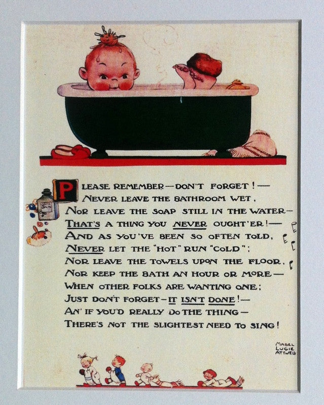 Mabel Lucie Attwell Print The Bathroom Rhyme