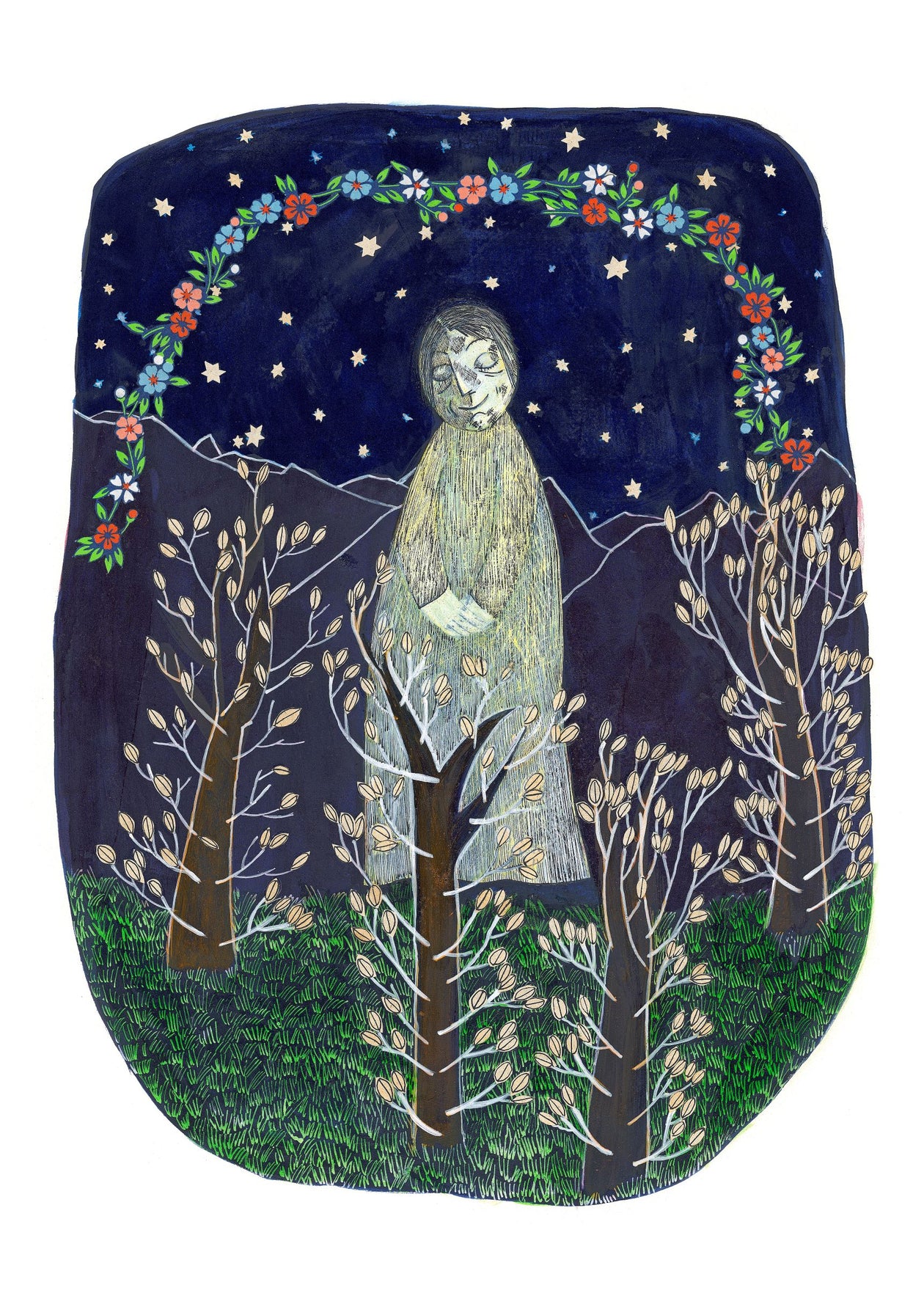 Night Garden Print by Nessa Ryan