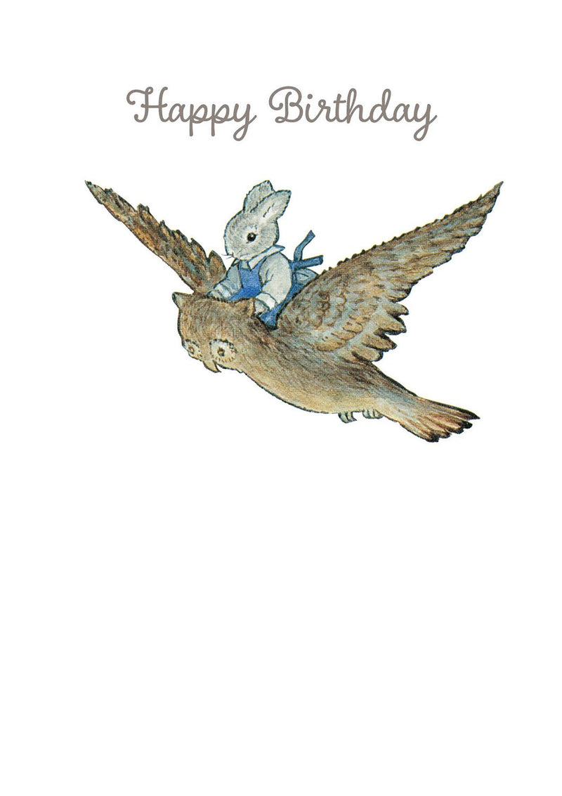 Greeting Card: Little Grey Rabbit - Owl Ride Happy Birthday